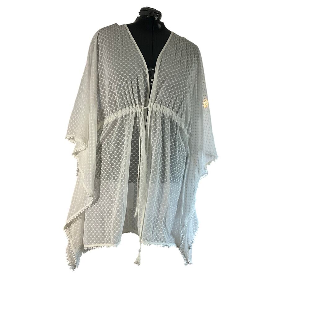 Indie Boho Coquette Coastal Grandmother Embroidered Kaftan NWT Plus 3X